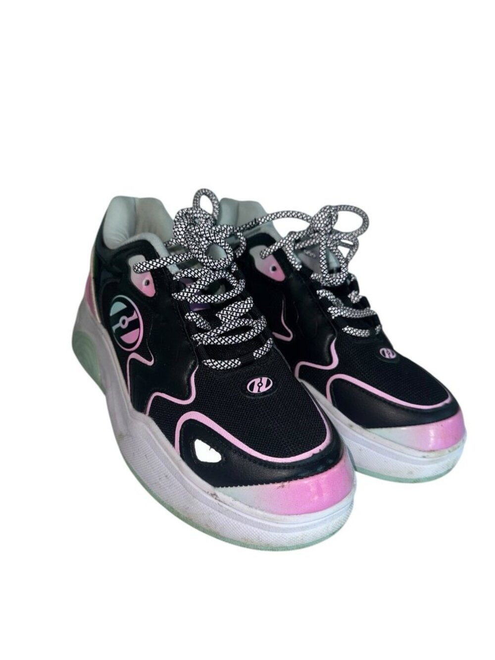 Heelys Mega Pro Black Pink Mint Youth 4 Womens 5 Shoes Skate Sneakers HE01330001